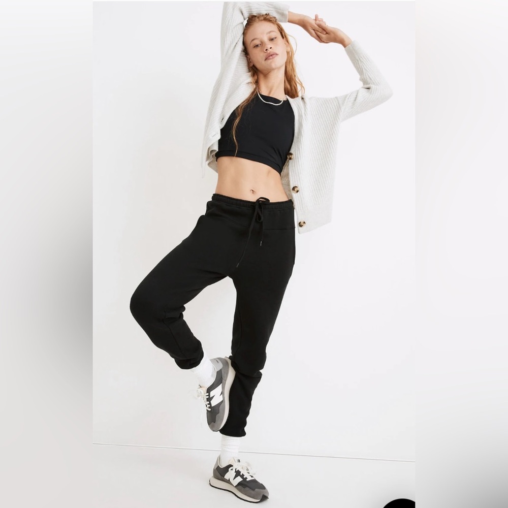 Madewell MWL Betterterry Jogger Sweatpants Color: True Black Size S NWT